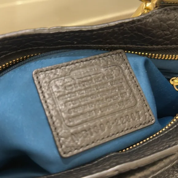 Coach Madison Handbag with Pebbled Black Leather - Picture 8 of 12